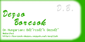 dezso borcsok business card